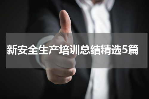 新安全生产培训总结精选5篇