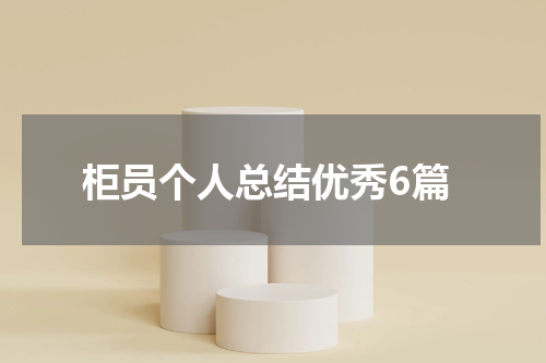 柜员个人总结优秀6篇