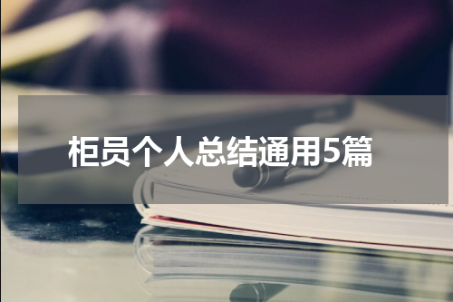 柜员个人总结通用5篇