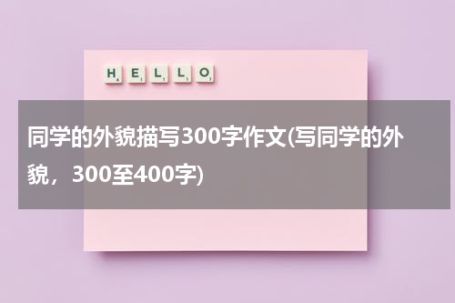 同学的外貌描写300字作文(写同学的外貌，300至400字)