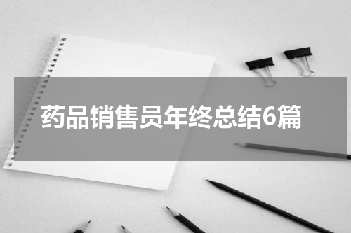 药品销售员年终总结6篇