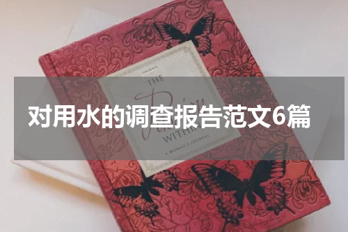 对用水的调查报告范文6篇