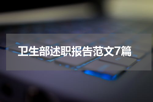 卫生部述职报告范文7篇