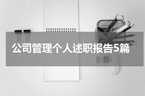 公司管理个人述职报告5篇