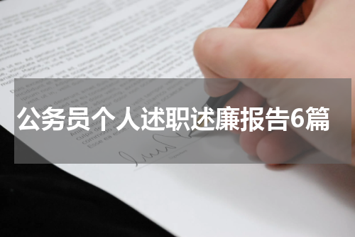 公务员个人述职述廉报告6篇