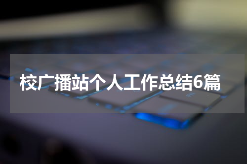 校广播站个人工作总结6篇