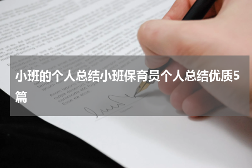 小班的个人总结小班保育员个人总结优质5篇