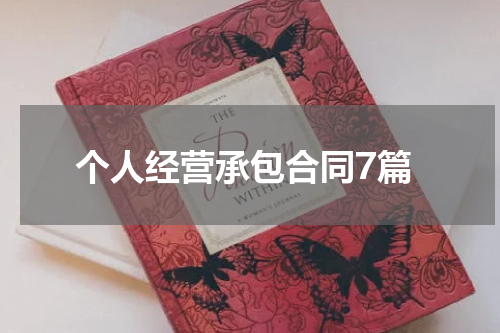 个人经营承包合同7篇
