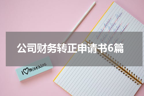 公司财务转正申请书6篇