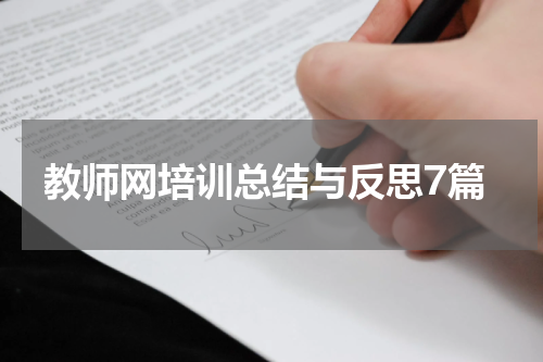 教师网培训总结与反思7篇
