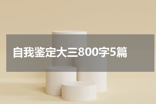 自我鉴定大三800字5篇